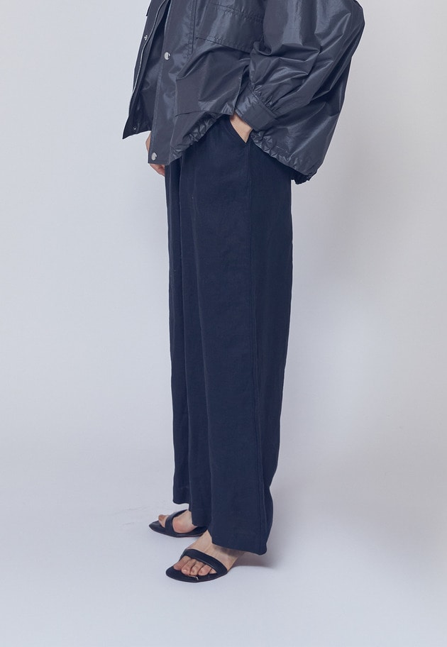 【予約】ウォッシュリネンイージーパンツ 詳細画像 Black 6