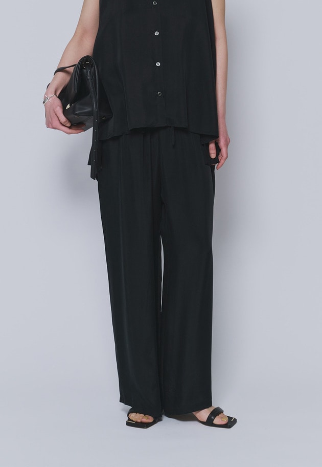 キュプラフィブリルイージーパンツ 詳細画像 Black 1