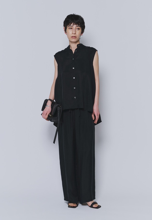 キュプラフィブリルイージーパンツ 詳細画像 Black 4