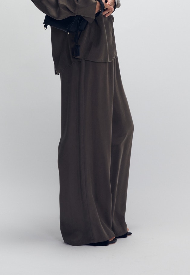 キュプラフィブリルイージーパンツ 詳細画像 Brown 2