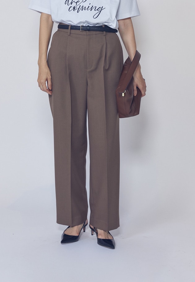 ワンタックイージートラウザー 詳細画像 Brown 1