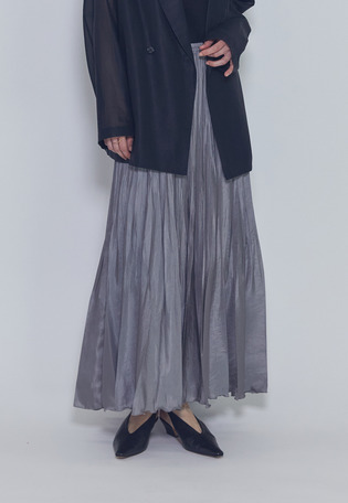 ワッシャーサテンランダムプリーツスカート