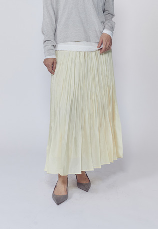 【予約】ワッシャーサテンランダムプリーツスカート