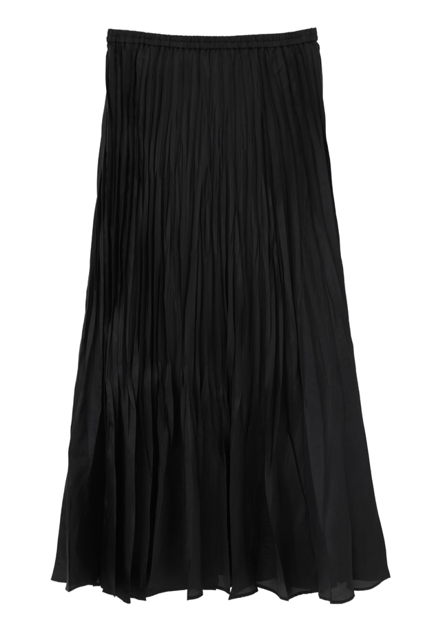 【予約】ワッシャーサテンランダムプリーツスカート 詳細画像 Black 11