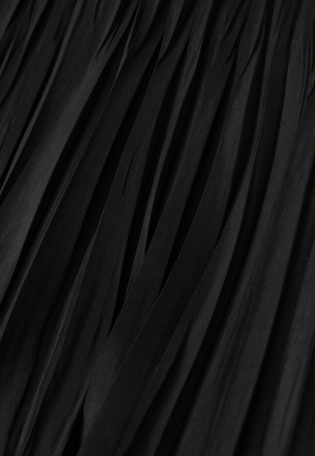 【予約】ワッシャーサテンランダムプリーツスカート 詳細画像 Black 15