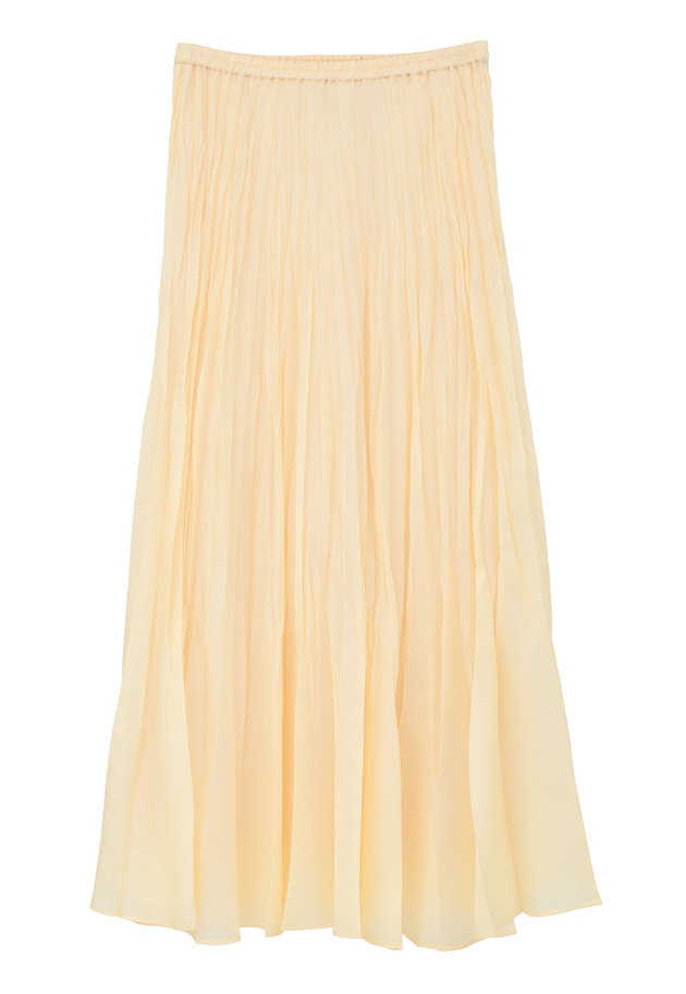 【予約】ワッシャーサテンランダムプリーツスカート 詳細画像 Yellow 12