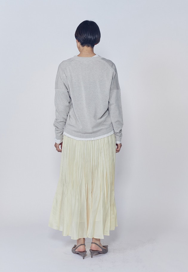 【予約】ワッシャーサテンランダムプリーツスカート 詳細画像 Yellow 5