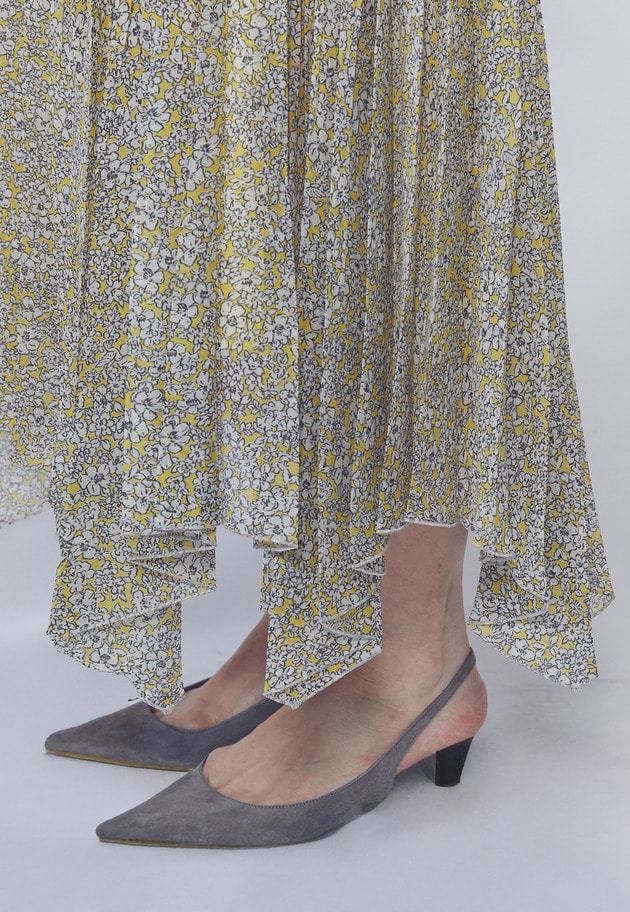 ハミングバードプリントプリーツスカート 詳細画像 Yellow 5