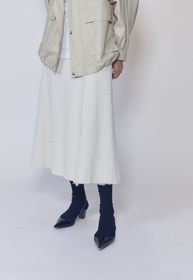 リングツイードフレアスカート 詳細画像 Offwhite 2