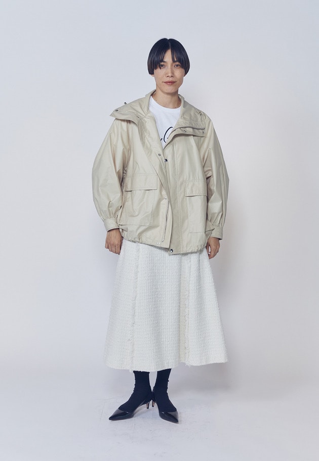 リングツイードフレアスカート 詳細画像 Offwhite 3