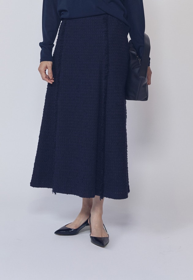 リングツイードフレアスカート 詳細画像 Navy 1