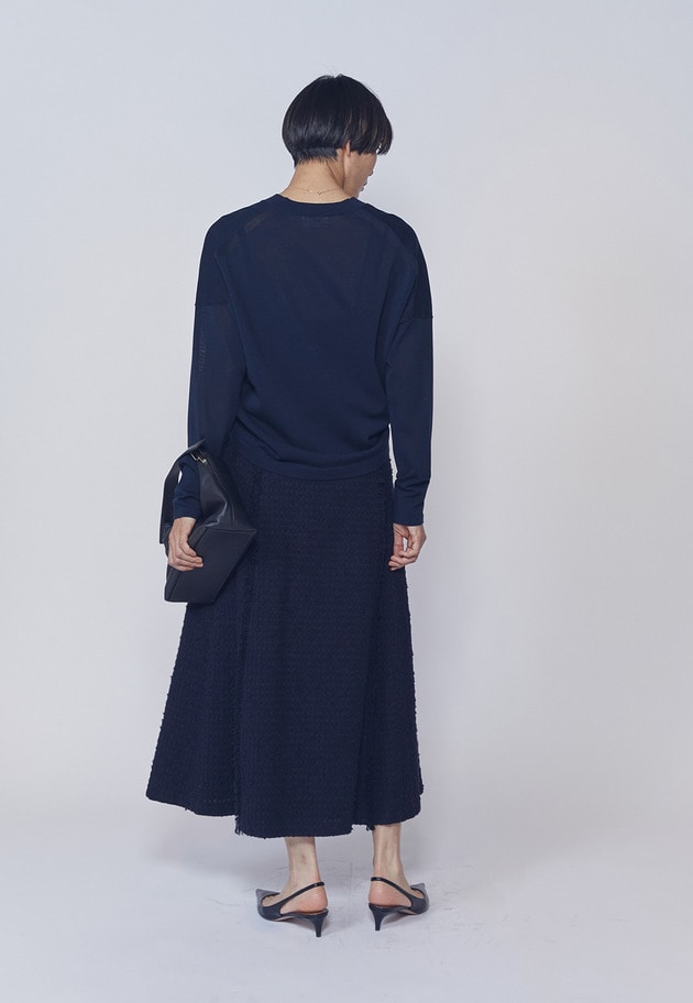 リングツイードフレアスカート 詳細画像 Navy 3