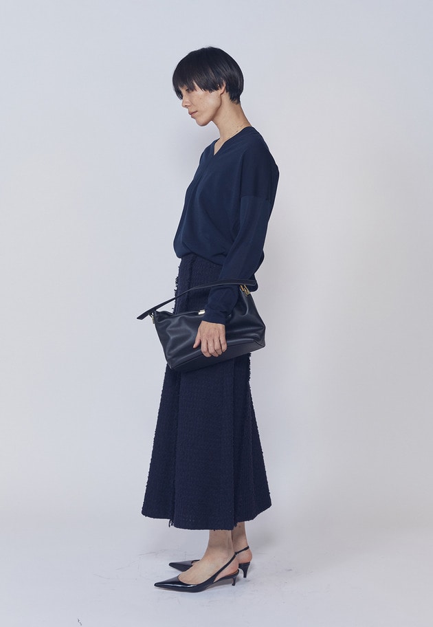 リングツイードフレアスカート 詳細画像 Navy 4