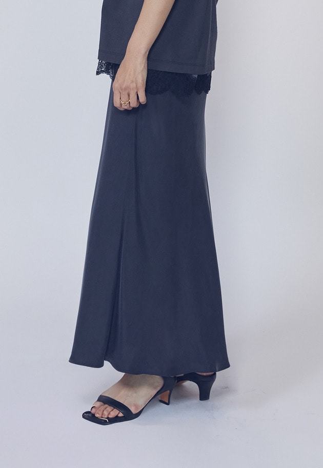 【新色】キュプラフィブリルマーメイドスカート 詳細画像 Black 1