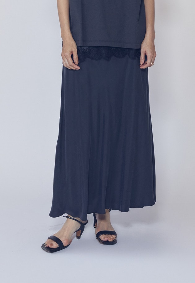 【新色】キュプラフィブリルマーメイドスカート 詳細画像 Black 2