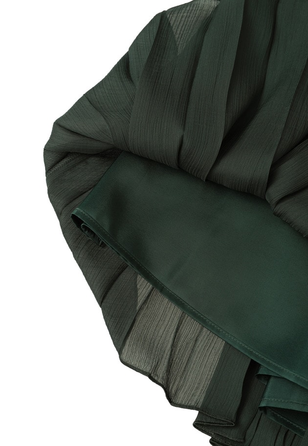 楊柳サテンティアードプリーツスカート 詳細画像 Green 11