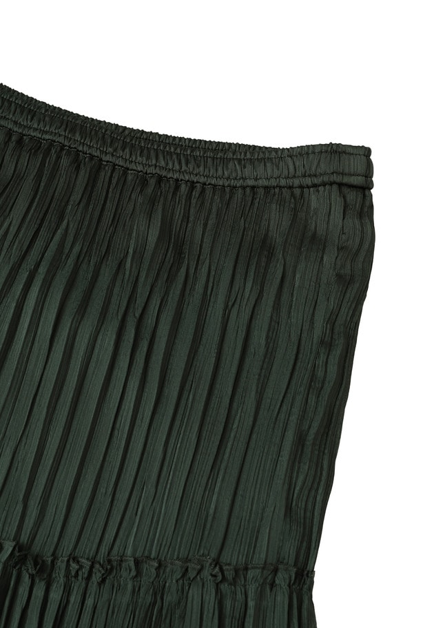 楊柳サテンティアードプリーツスカート 詳細画像 Green 9