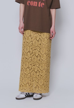 フラワーレースタイトスカート