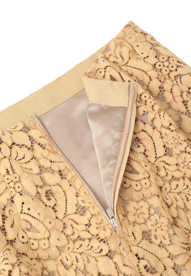 【予約】フラワーレースタイトスカート 詳細画像 Camel 15