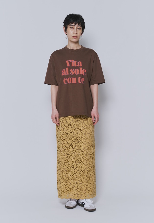 【予約】フラワーレースタイトスカート 詳細画像 Camel 2