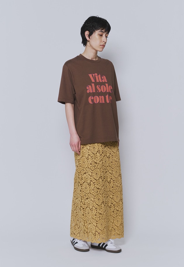 【予約】フラワーレースタイトスカート 詳細画像 Camel 3