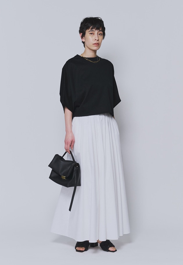 【追加・リニューアル】タイプライターギャザーマキシスカート 詳細画像 Offwhite 3