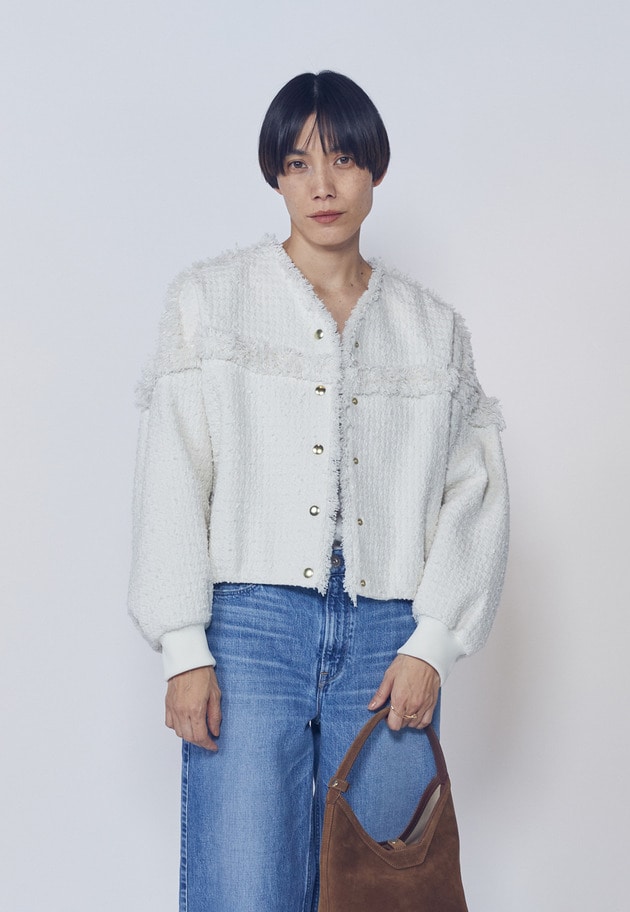 リングツイードブルゾン 詳細画像 Offwhite 1