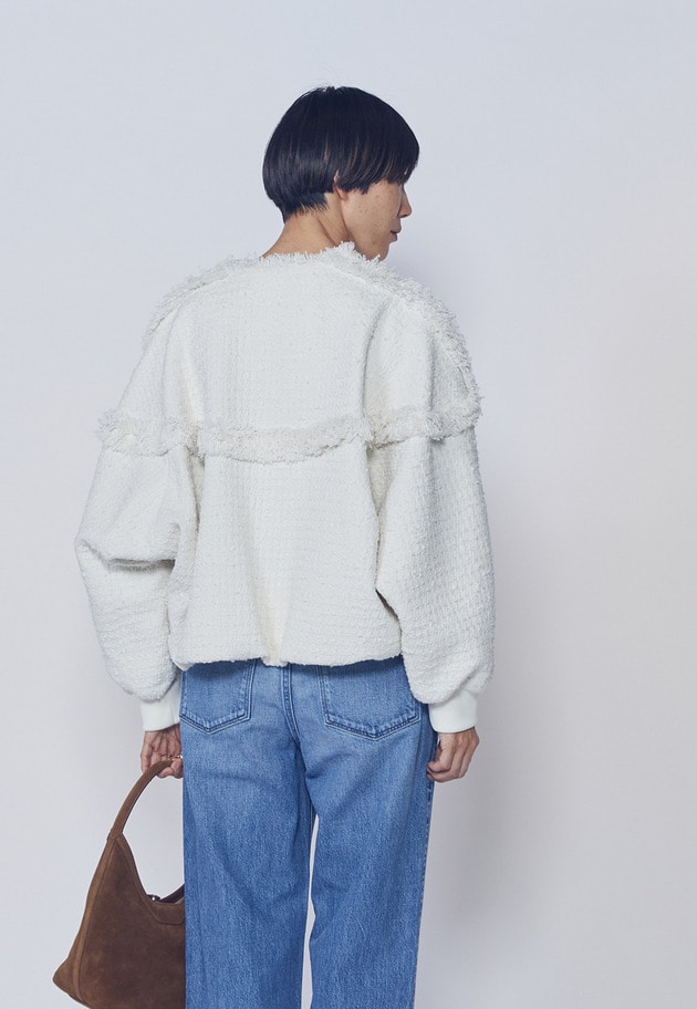 リングツイードブルゾン 詳細画像 Offwhite 2