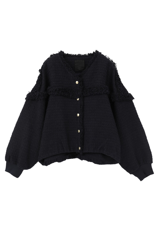 リングツイードブルゾン 詳細画像 Navy 11