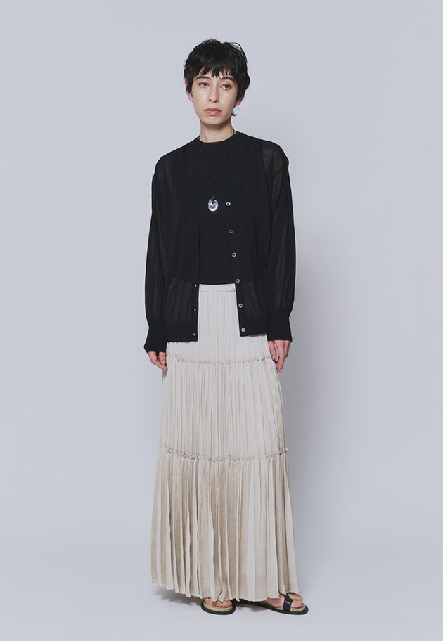 コットンナイロンシアーカーディガン 詳細画像 Black 3