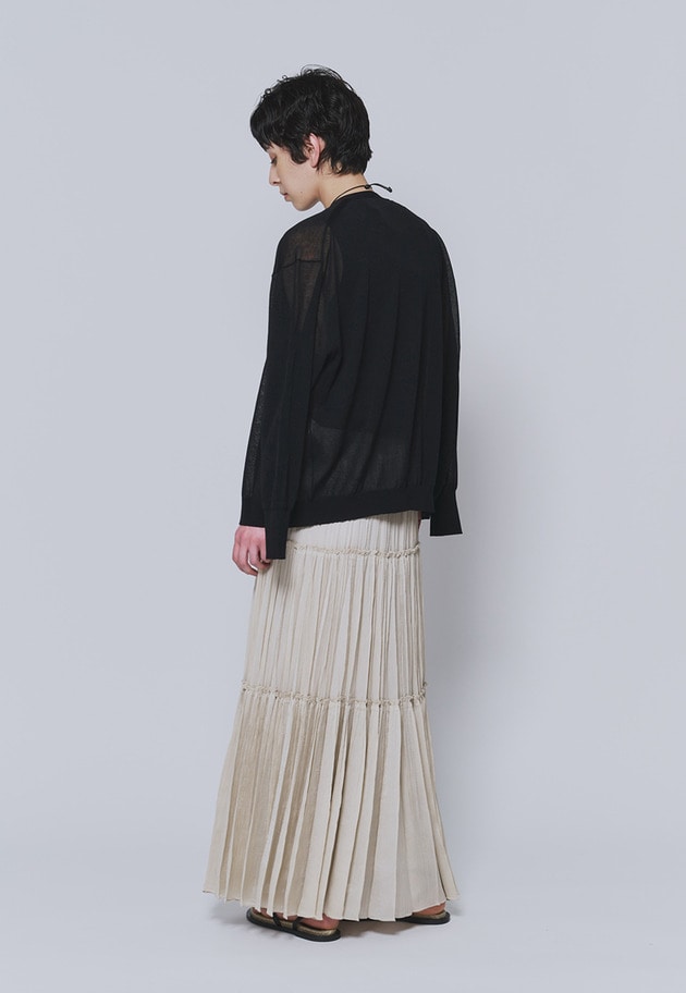 コットンナイロンシアーカーディガン 詳細画像 Black 4