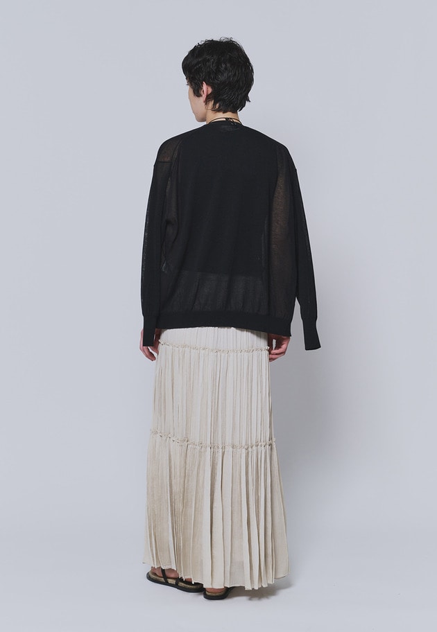 コットンナイロンシアーカーディガン 詳細画像 Black 5