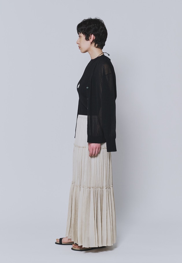 コットンナイロンシアーカーディガン 詳細画像 Black 6