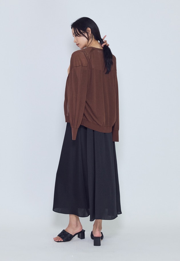 コットンナイロンシアーカーディガン 詳細画像 Brown 6