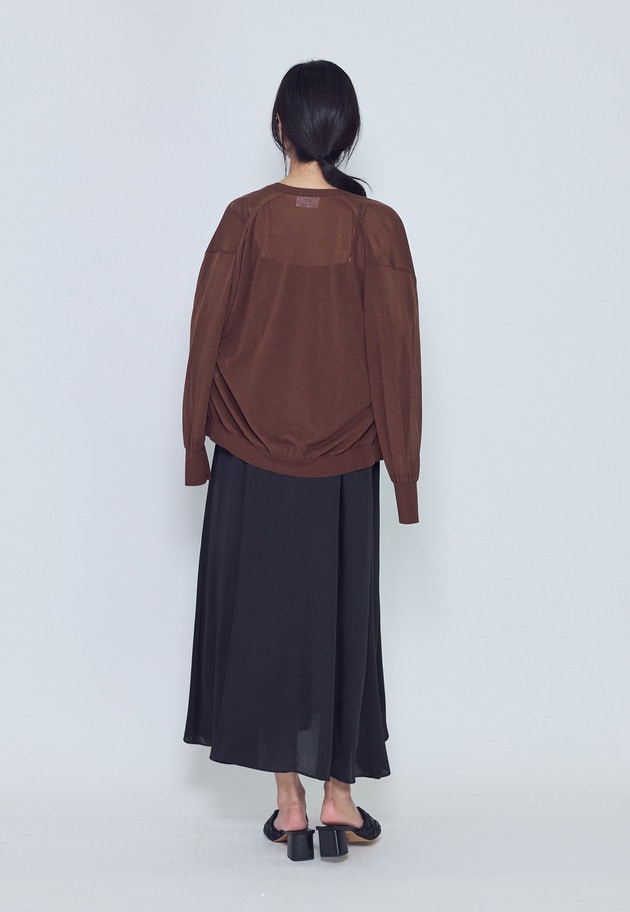 コットンナイロンシアーカーディガン 詳細画像 Brown 7