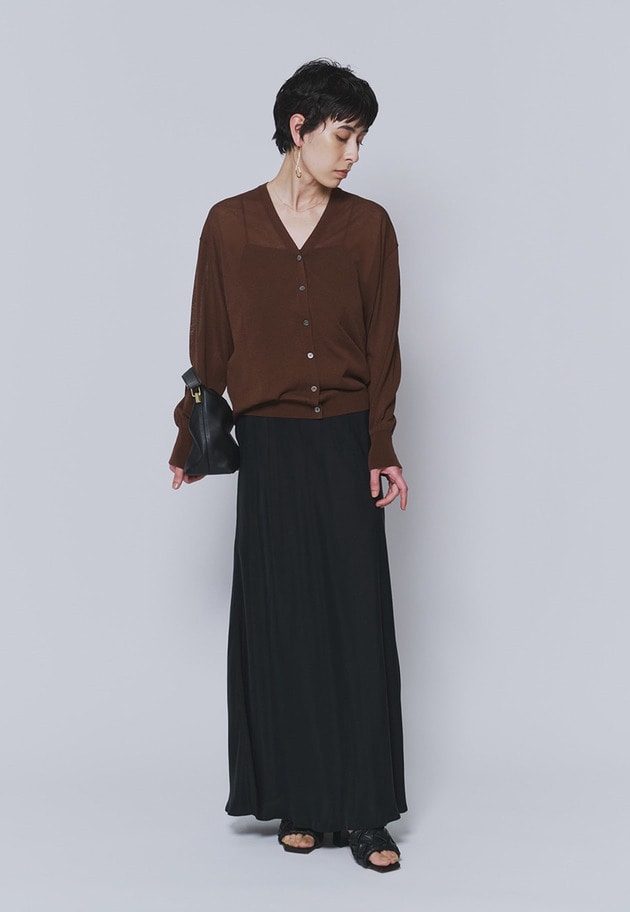 コットンナイロンシアーカーディガン 詳細画像 Brown 9