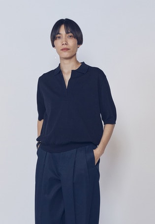 スキッパーショートスリーブニット