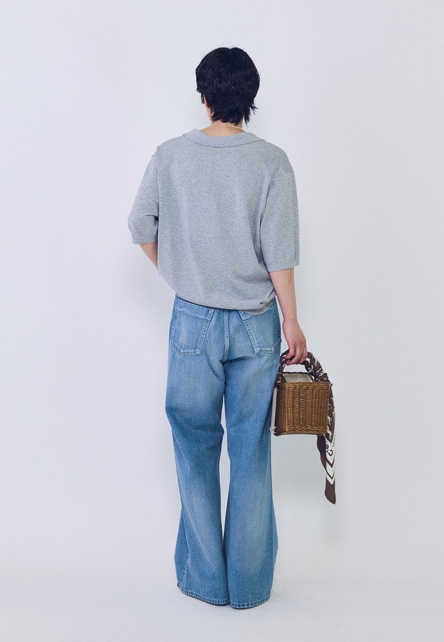 スキッパーショートスリーブニット 詳細画像 Gray 6