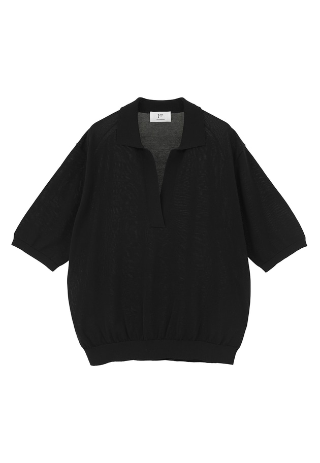 スキッパーショートスリーブニット 詳細画像 Black 11