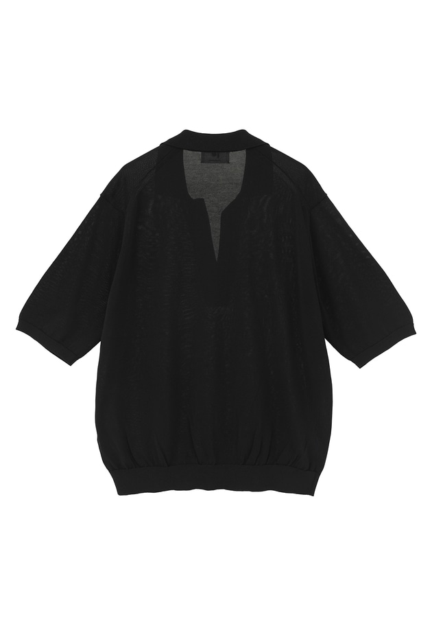 スキッパーショートスリーブニット 詳細画像 Black 12