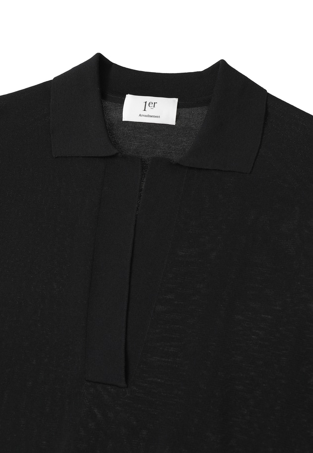 スキッパーショートスリーブニット 詳細画像 Black 13