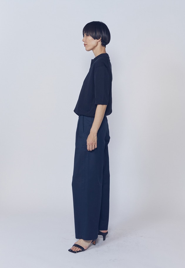 スキッパーショートスリーブニット 詳細画像 Black 4