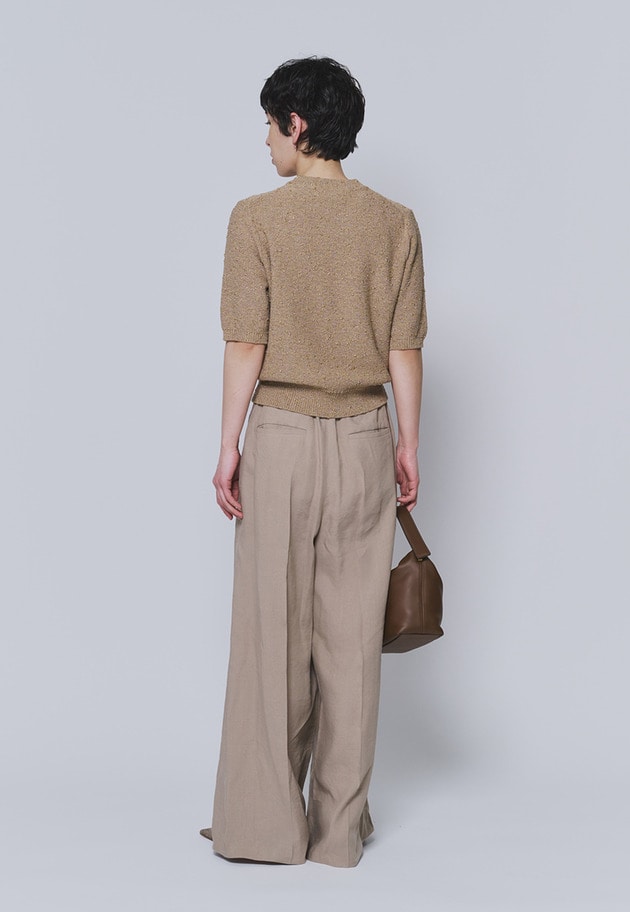 ラメノットコットンハーフスリーブニット 詳細画像 Camel 5