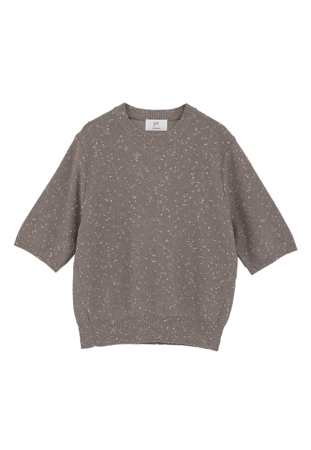 ラメノットコットンハーフスリーブニット 詳細画像 Graybeige 11