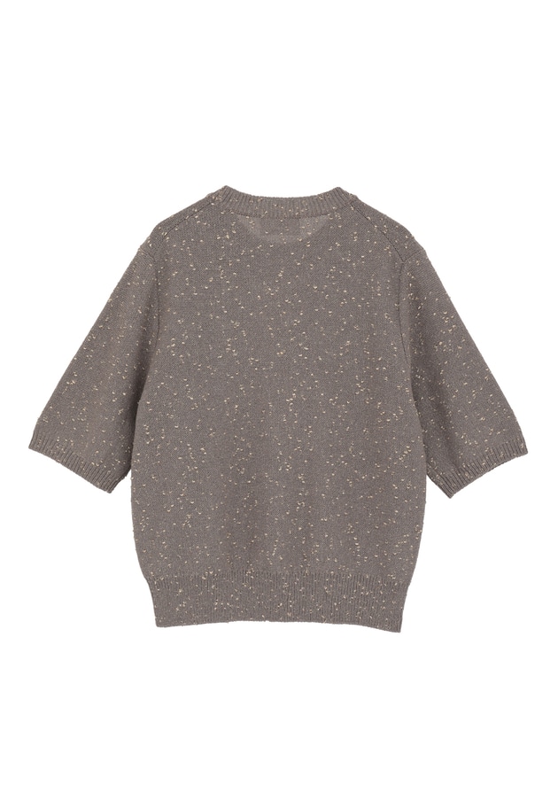ラメノットコットンハーフスリーブニット 詳細画像 Graybeige 12