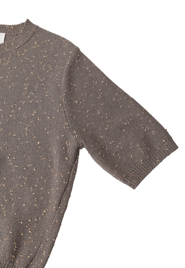 ラメノットコットンハーフスリーブニット 詳細画像 Graybeige 14