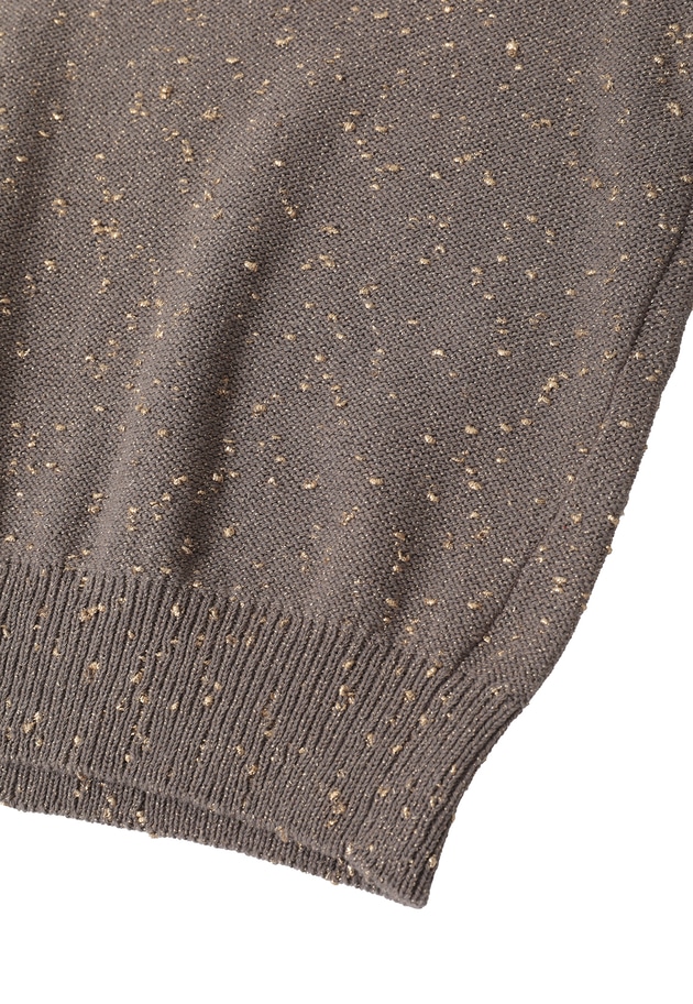 ラメノットコットンハーフスリーブニット 詳細画像 Graybeige 15