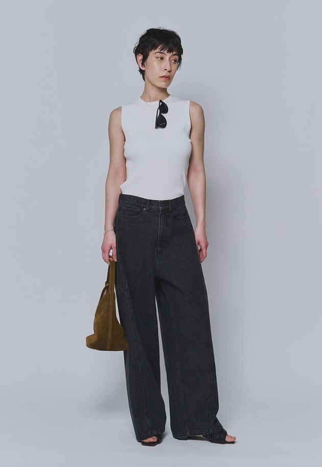 コットンナイロンニットリブタンク 詳細画像 Offwhite 2