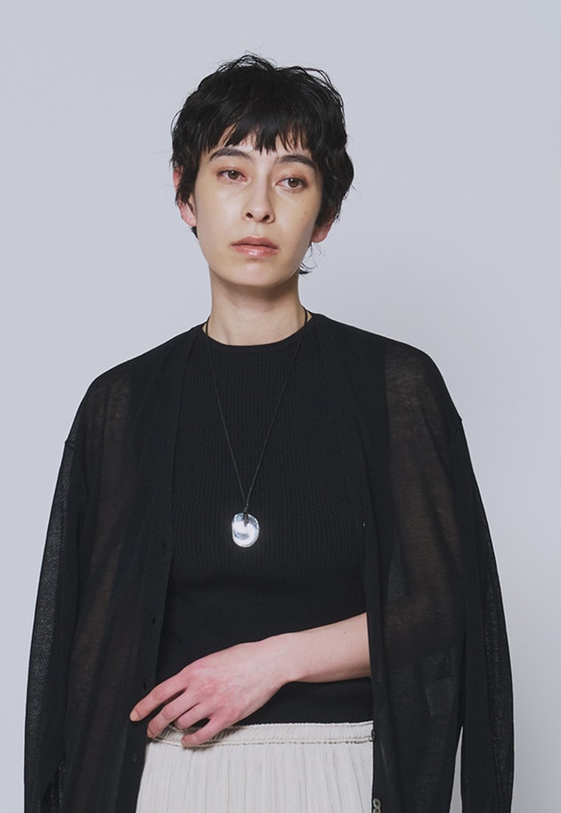 コットンナイロンニットリブタンク 詳細画像 Black 1