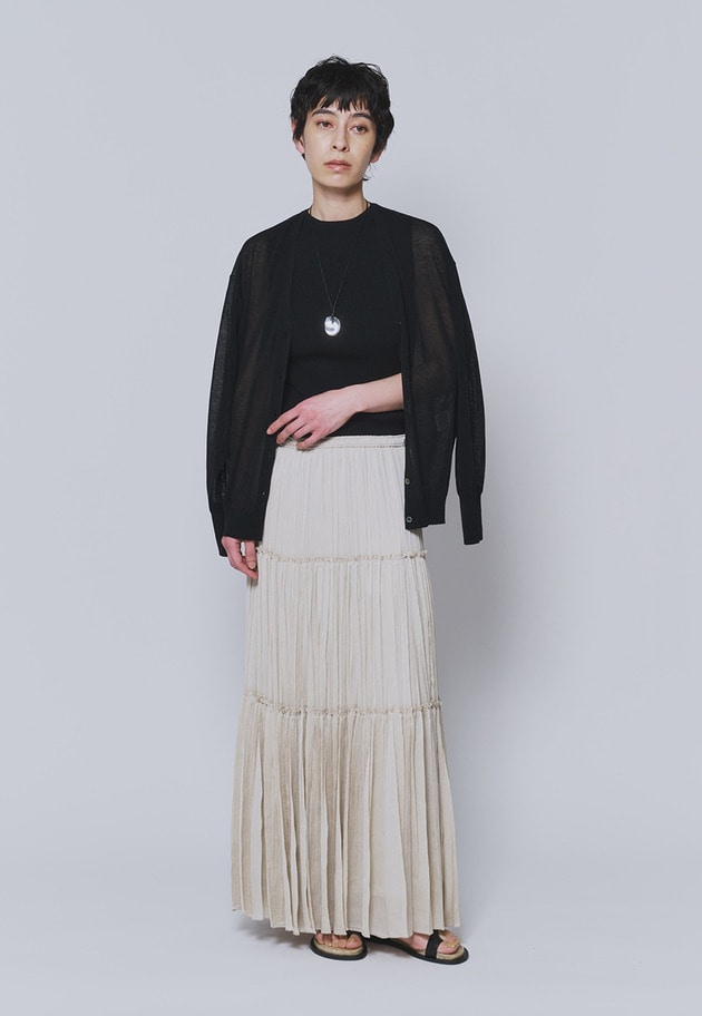 コットンナイロンニットリブタンク 詳細画像 Black 3